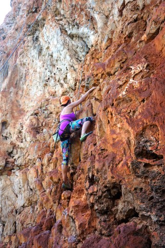 Making my way up "Don't Tell My Mom" wall