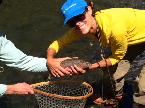 My cutbow. He was sooo slippery, it was lucky we got this snap