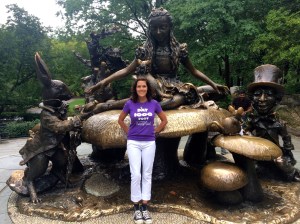 Central Park's Alice in Wonderland sculpture. Can you spy the creepy crasher?