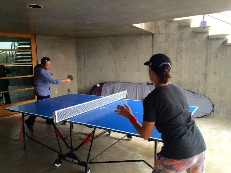 Getting schooled by Joe, nurse and ex-pro ping ponger